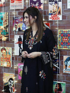 Laila Black – Multi Embroidered Long Dress (Stitched)