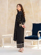 Black Huk Embroidered Cotton Lawn 2-Piece (Stitched)
