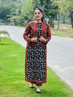 Urban Ajrak – Classic 3-Piece Printed Poly Lawn Set with Koti