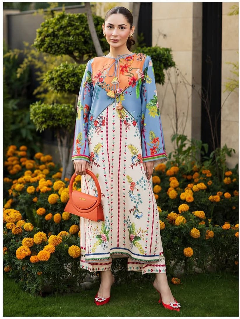 Sunset Bloom Cord Set – Digital Printed 2-Piece Dress