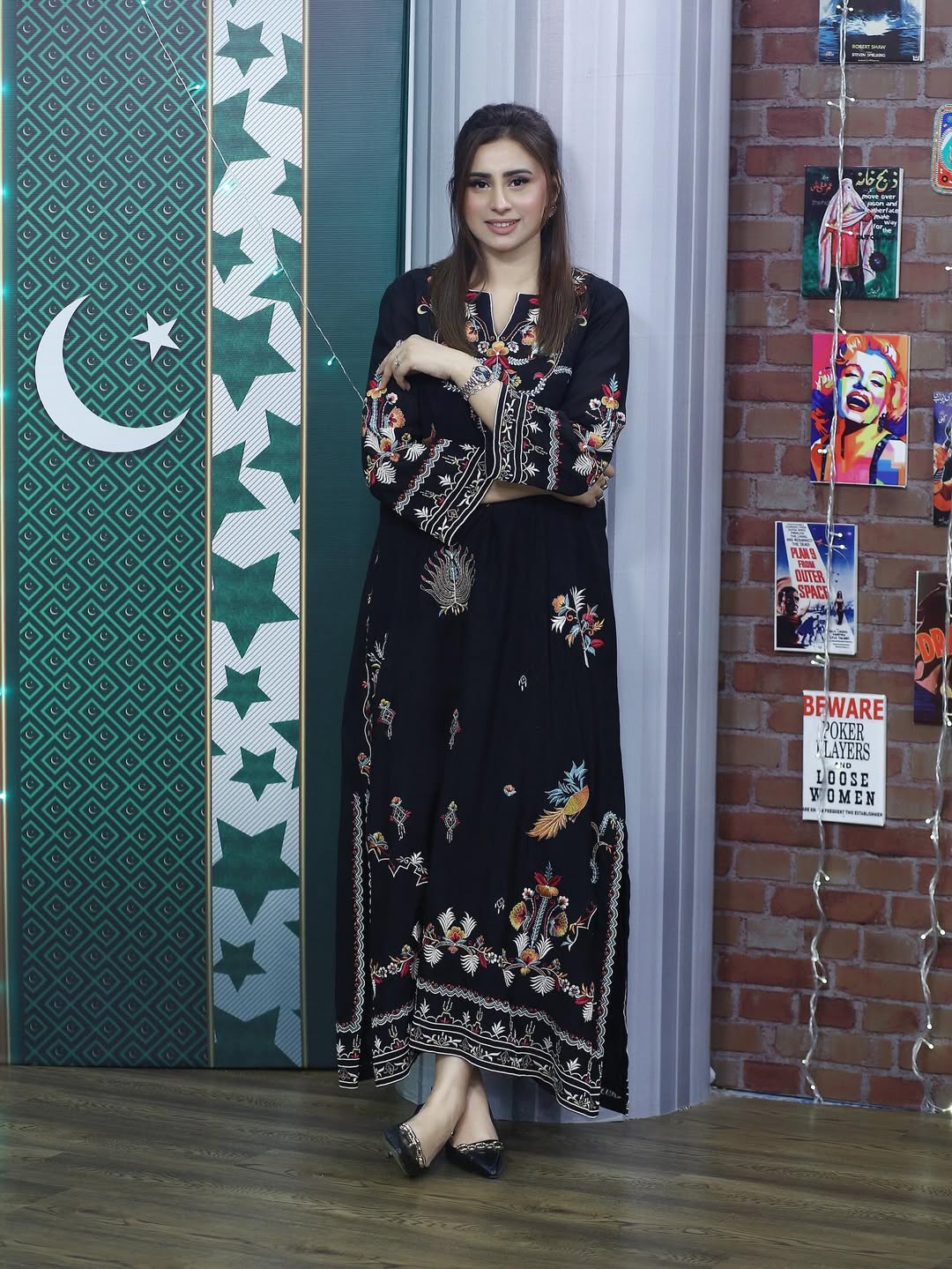 Laila Black – Multi Embroidered Long Dress (Stitched)