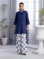 Blue Bloom – Luxury Embroidered 3-Piece Lawn Set with Digital Flaper