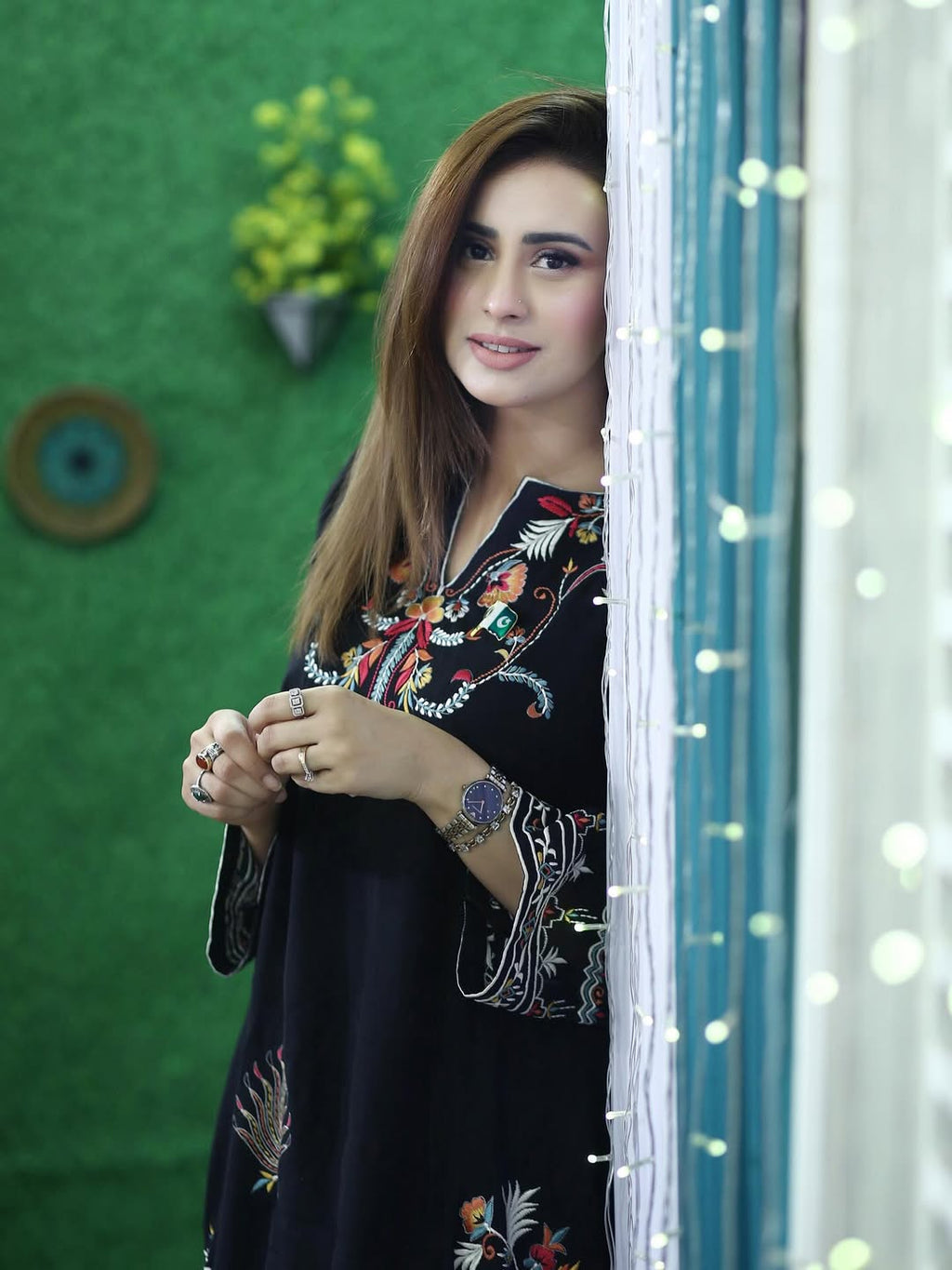 Laila Black – Multi Embroidered Long Dress (Stitched)