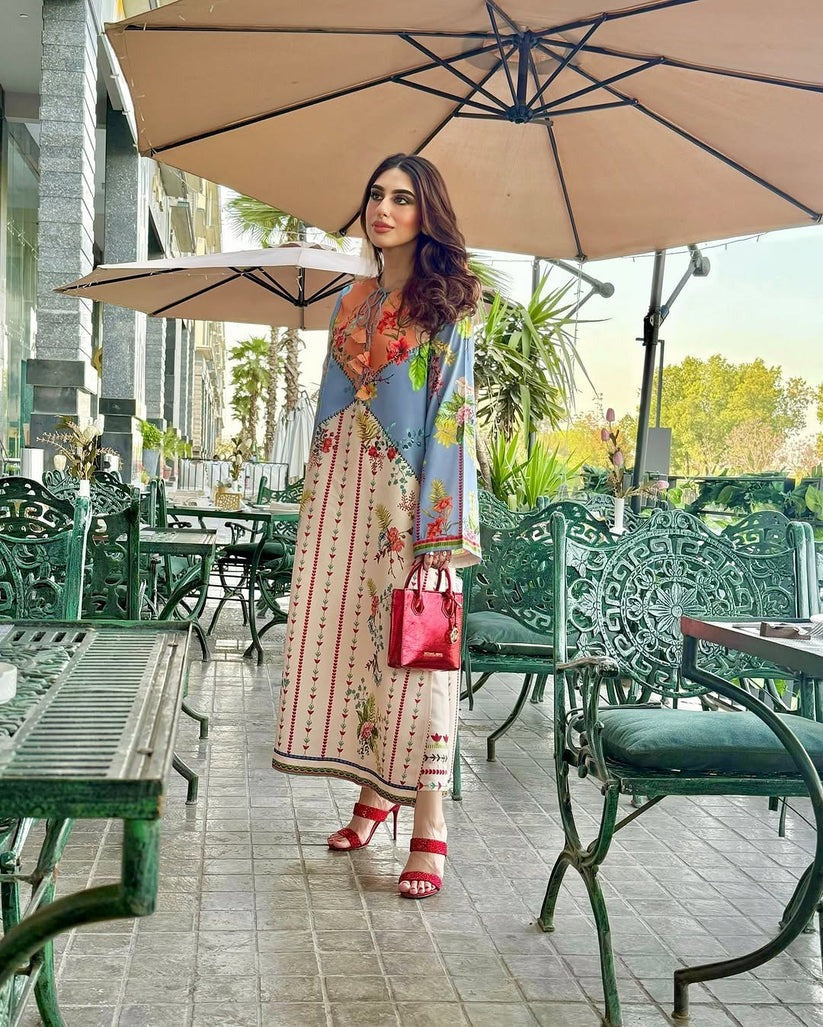 Sunset Bloom Cord Set – Digital Printed 2-Piece Dress