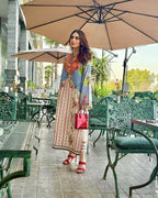 Sunset Bloom Cord Set – Digital Printed 2-Piece Dress