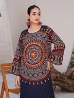 Mirror Embroidered & Printed 2-Piece Dress