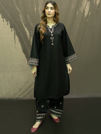 Black Iris Long Length Embroidery 2-Piece Suit