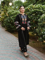 COTTAGE EMBROIDERED LONG LENGTH DRESS