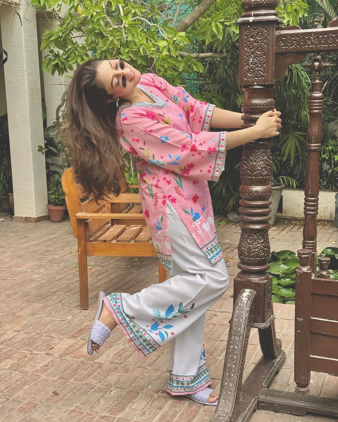 Pink Floral – Silky Lawn 2-Piece Set