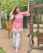 Pink Floral – Silky Lawn 2-Piece Set