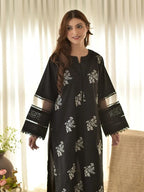 Horiya – Black 3-Piece Embroidered Lawn Set with Dupatta