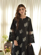 Horiya – Black 3-Piece Embroidered Lawn Set with Dupatta