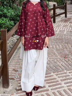 Laal Pari – Digital Printed Co-Ord Set with Farshi Shalwar (2-Piece)