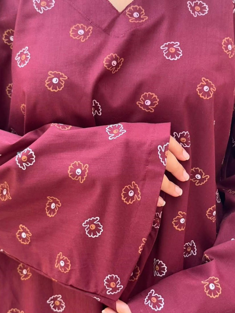 Laal Pari – Digital Printed Co-Ord Set with Farshi Shalwar (2-Piece)