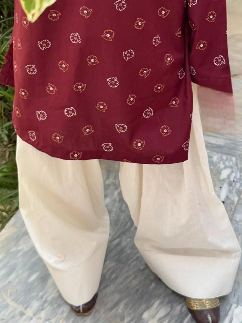 Laal Pari – Digital Printed Co-Ord Set with Farshi Shalwar (2-Piece)