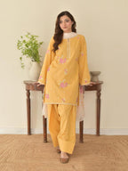 Sunaina – Fully Embroidered 3-Piece Suit with Farshi Shalwar (Stitched)