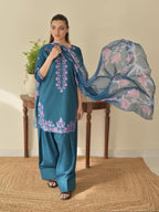 EZMA – Luxury Embroidered 3-Piece Suit (Stitched)