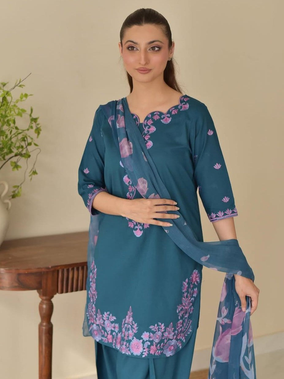 EZMA – Luxury Embroidered 3-Piece Suit (Stitched)