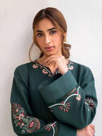 Kalamkar – Embroidered 2-Piece Stone Linen Set