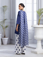 Blue Bloom – Luxury Embroidered 3-Piece Lawn Set with Digital Flaper