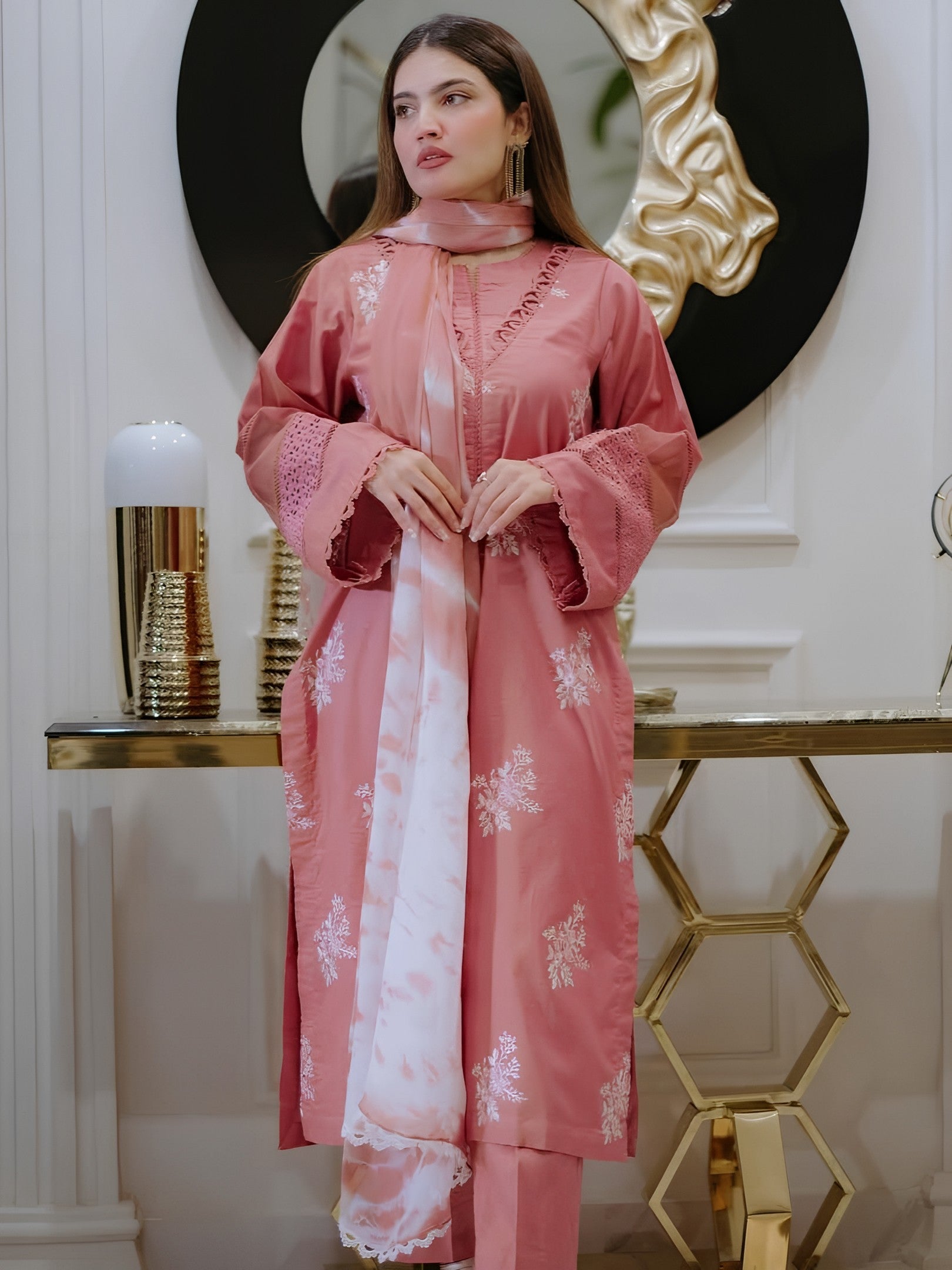 Horiya – Fully Embroidered Lawn Co-Ord Set (Shirt + Trouser)